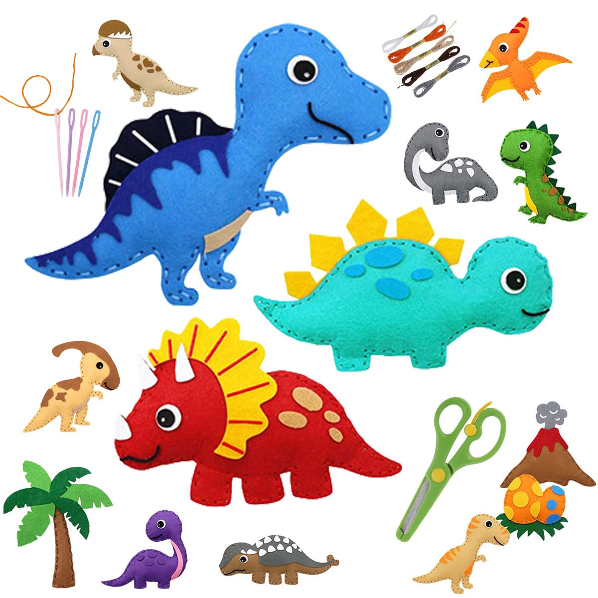 NIHUIFDPY My First Sewing Kit for Kids Age 5 6 7 8 9 Cute Animal Felt Sewing Craft Kit Fun Sewing DIY Craft Ornaments Kids Educational Sewing Toys for Beginner Children (H) โ image 1