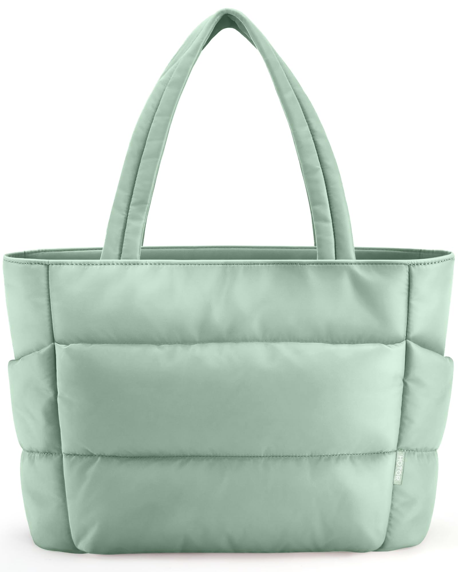 HOTOR Puffer Tote Bag for Women, Multi-Pocket, Zippered