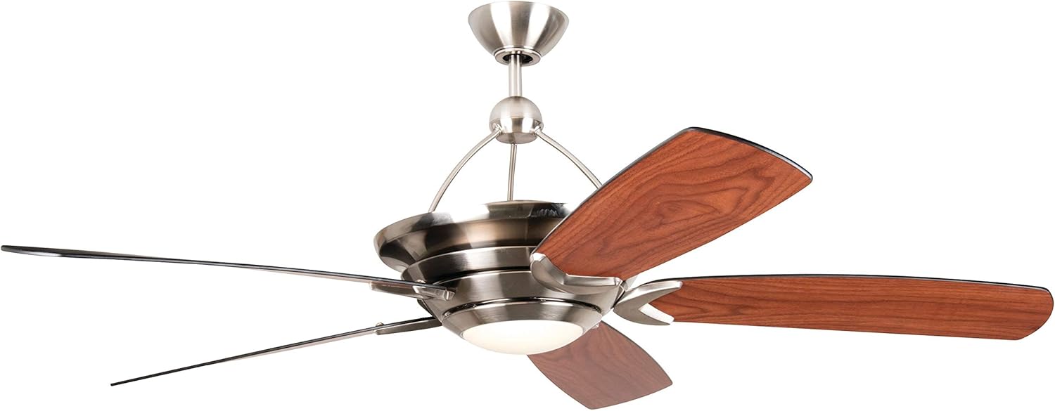 Craftmade VS60BNK5-LED Vesta 60" Ceiling Fan with LED Light and Remote, 5 Blades, Brushed Polished Nickel