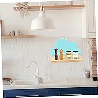 Vista 2 de DECHOUS Soporte de pared de madera en forma de nube de diseño simple para organización de habitación