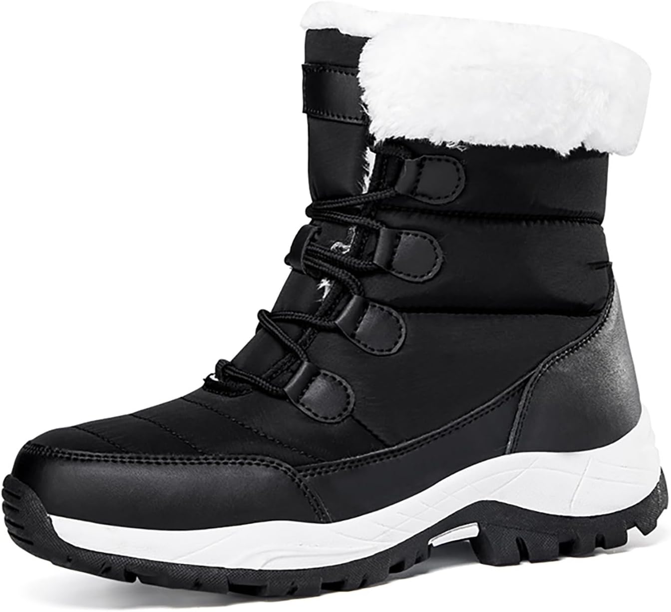 Women'S Winter Snow Boots Comfortable Waterproof Warm Fur Lined Non-Slip Booties for Outdoor Winter Skiing Booties