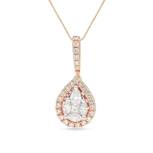 18 KT (750) purity Rose Gold Malabar Diamond Pendant PDHRM10020_R_SI-GH for Women