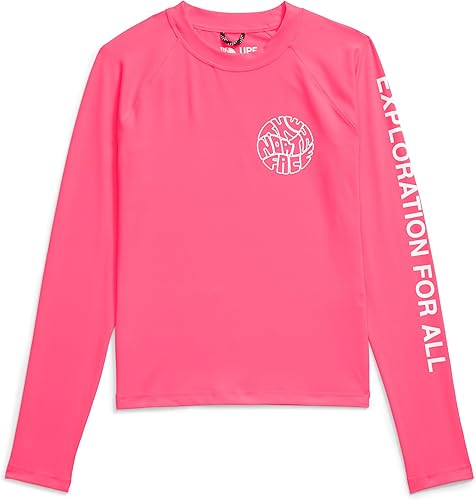 THE NORTH FACE Girls' Amphibious Long Sleeve Sun Tee(Radiant Poppy,Large)