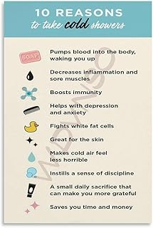 10 Amazing Benefits Of Cold Shower Poster (1) Canvas Painting Wall Art Poster for Bedroom Living Room Decor 12x18inch(30x45cm) Unframe-style