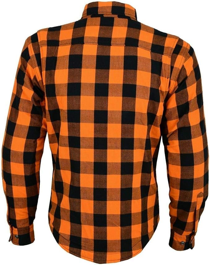 Chemise en flanelle de moto homme veste de motard à carreaux résistante avec protections