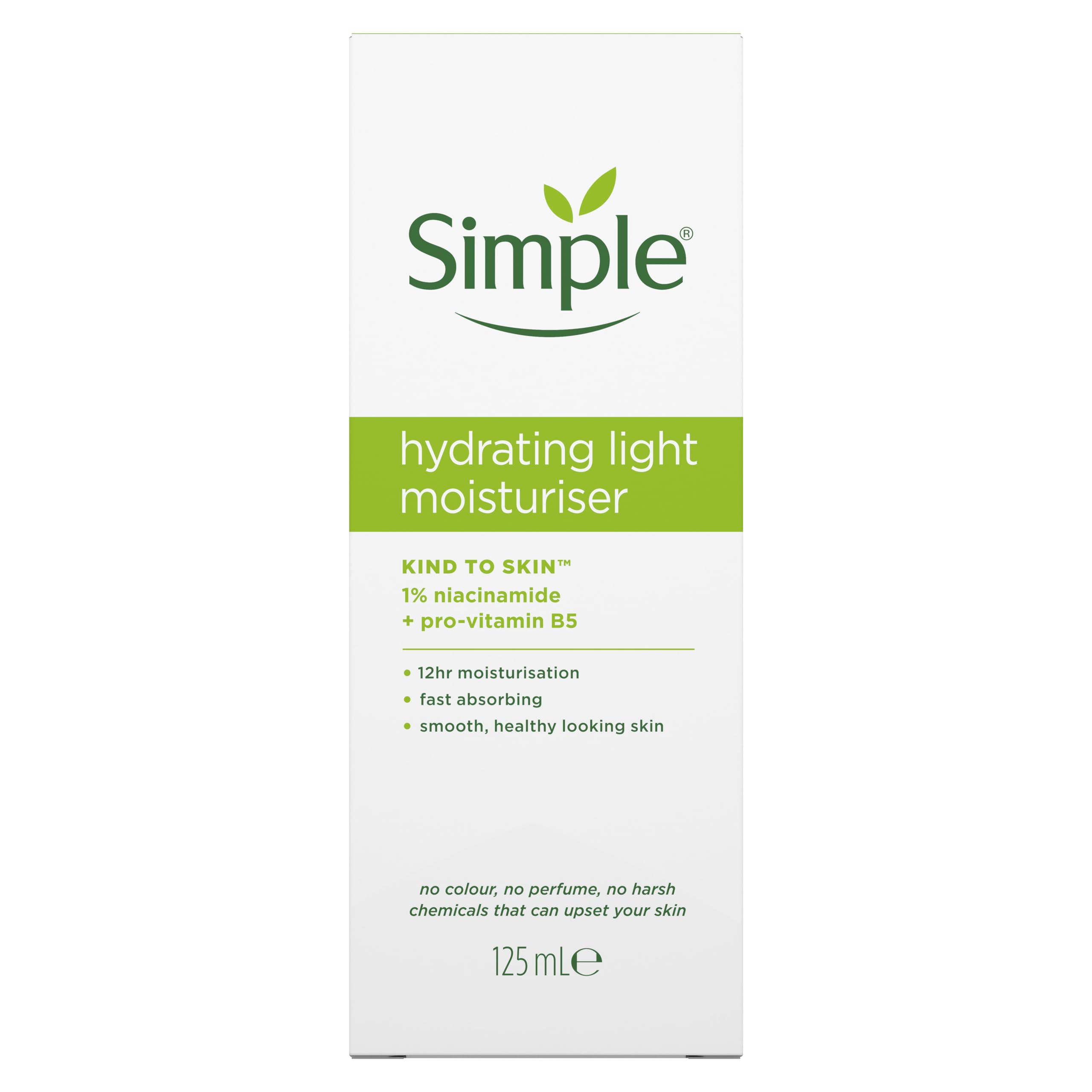 Simple Kind to Skin Hydrating Light Moisturiser UK’s #1 facial skin care brand* for 12-hour moisturisation 125 ml