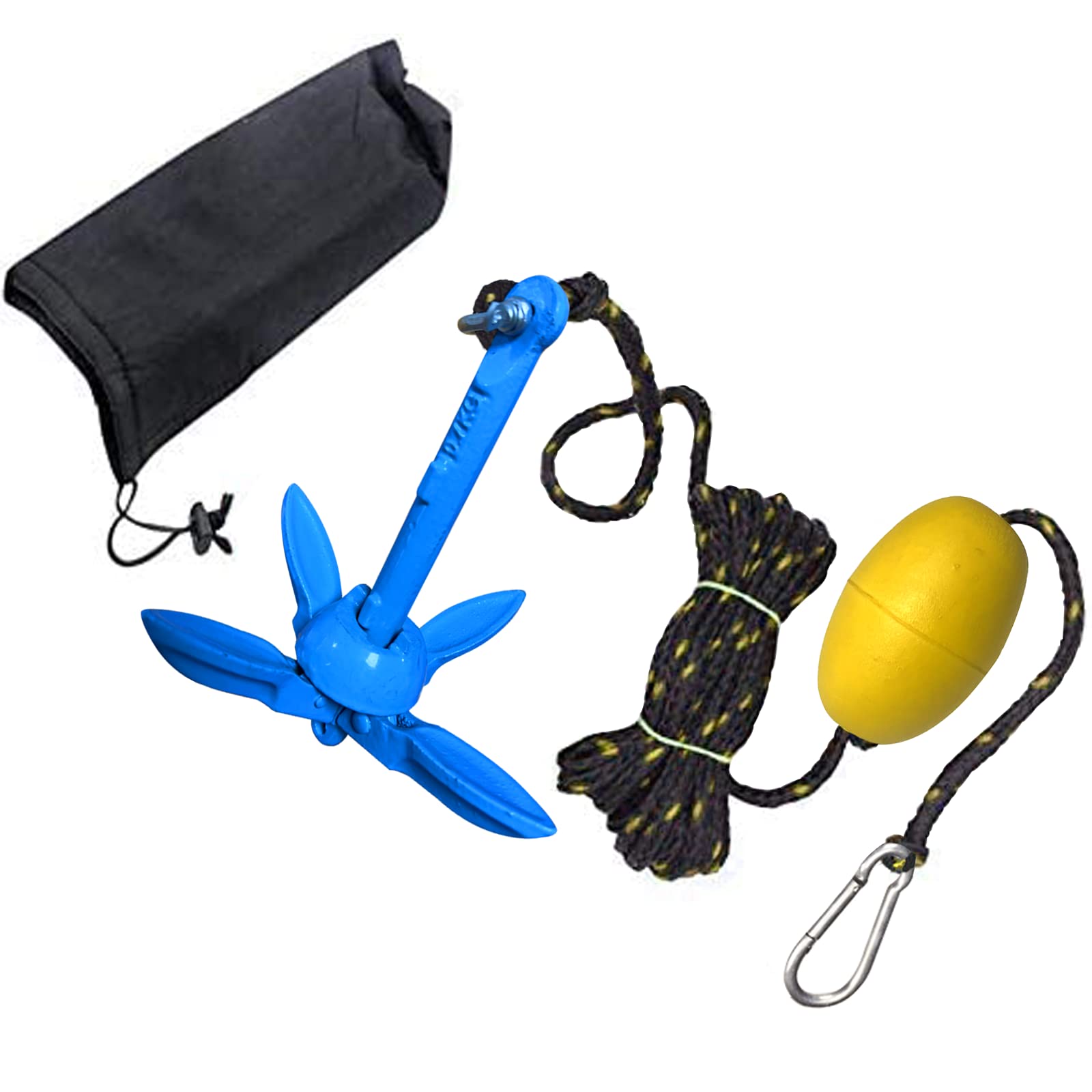 Akoleyer Marine Kayak Anchor Accessories Kits 0.7kg/1.5 lbs Portable Buoy Kit Canoe Raft Boat Sailboat Fishing with Rope Complete