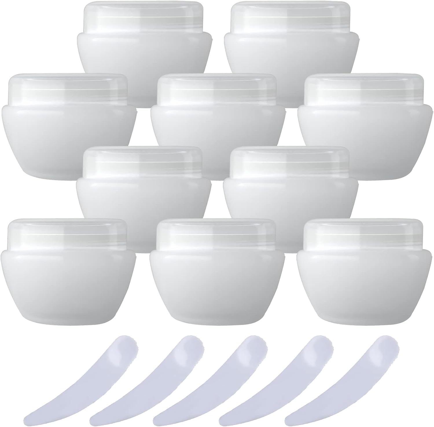 KRXSOBNV Cosmetic Jars, Pack of 20,Plastic Cream Jars Cosmetic Pots, Mushroom Shape Containers Storage Pot for Travel(Transparent,30ml)