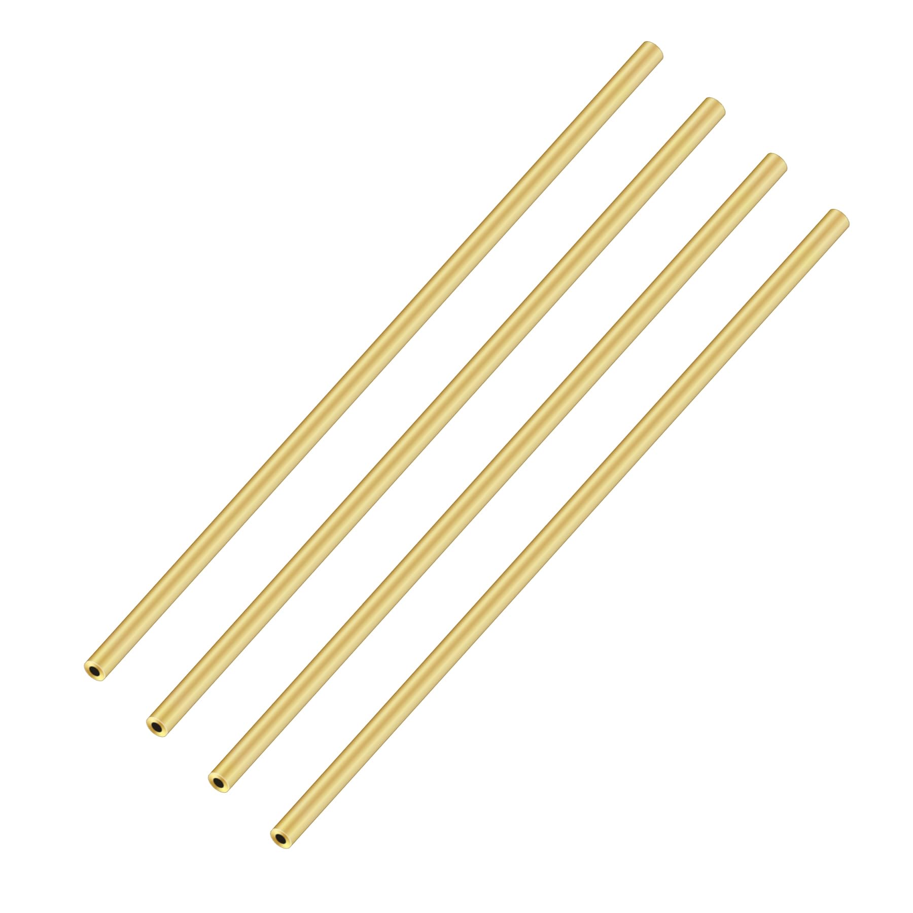 iMeistek Brass Round Tube, 2mm OD x 0.5mm Wall Thickness 200mm Length Metal Seamless Straight Brass Pipes for DIY Crafts (4PCS)