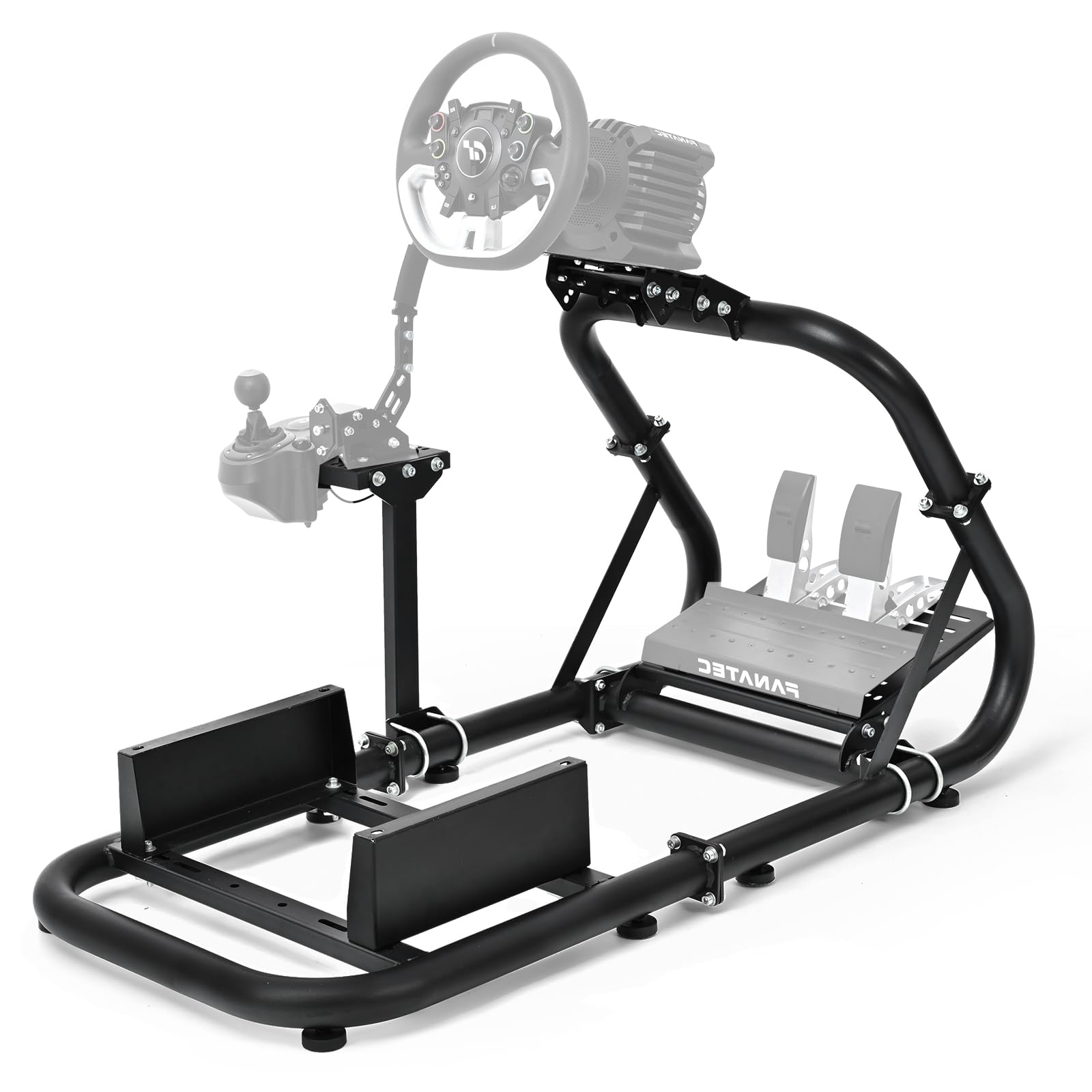 Supllueer Racing Simulator Cockpit Fit for Logitech/Thrustmaster/Fanatec G27 G29 G920 G923 T300, 50mm Round Tube Race Wheel Stand Sim Frame, without Seat,Wheel,Shift & Pedal