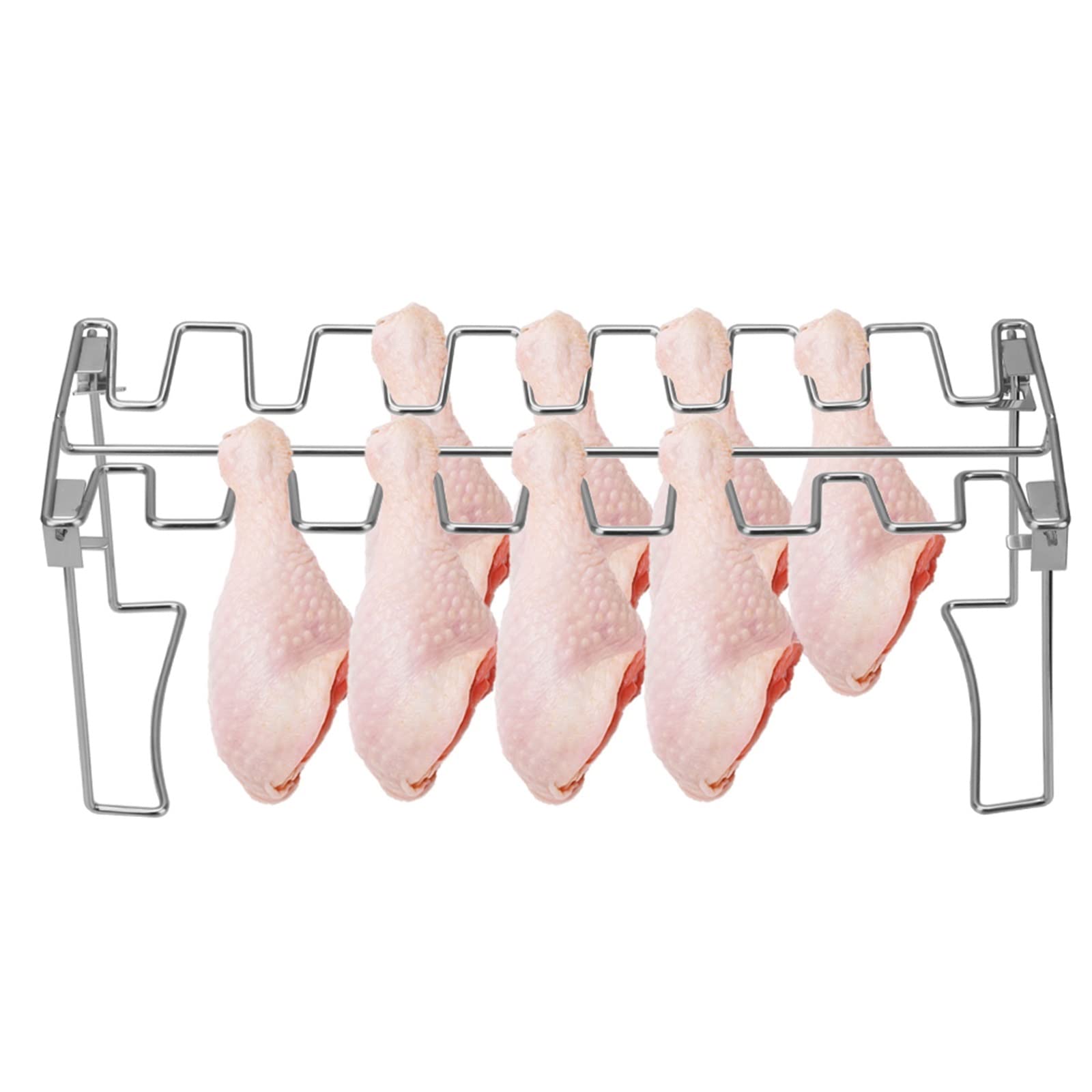 Parrilla antiadherente para pierna de pollo asado, rejilla de acero inoxidable para asar, barbacoa, costilla, ala de pollo