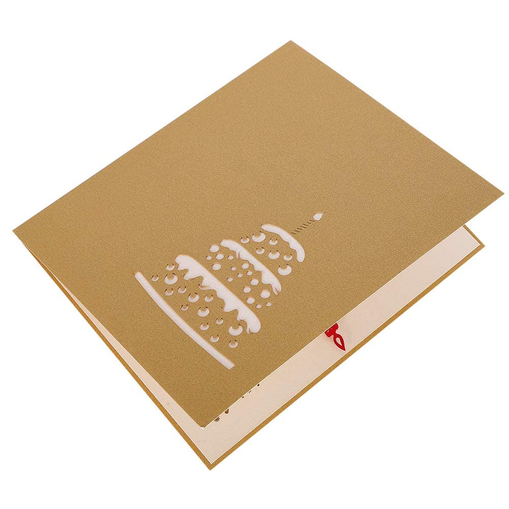 AVRUYPI 3D Pop-Up Geburtstagskarte Mit Torten-Motiv – Inkl. Umschlag, 12,8 X 15,5 Cm – Besondere Karte Für Familie & Freunde