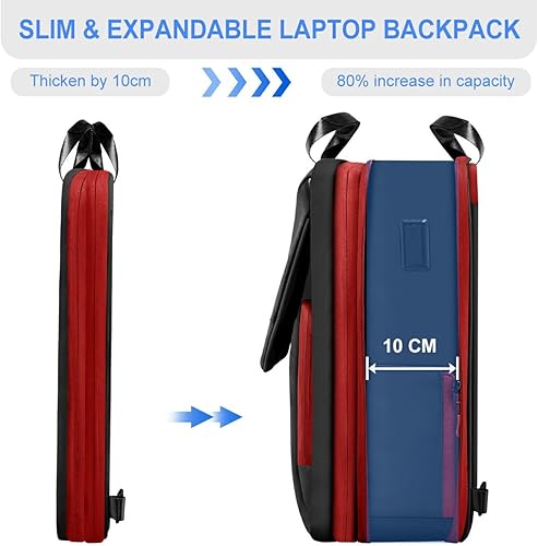 Miniatura 2 de ZINZ Mochila delgada y expandible para laptop de 15.6, 16, 17 pulgadas, mochila de viaje de negocios, resistente al agua, para hombres y mujeres,