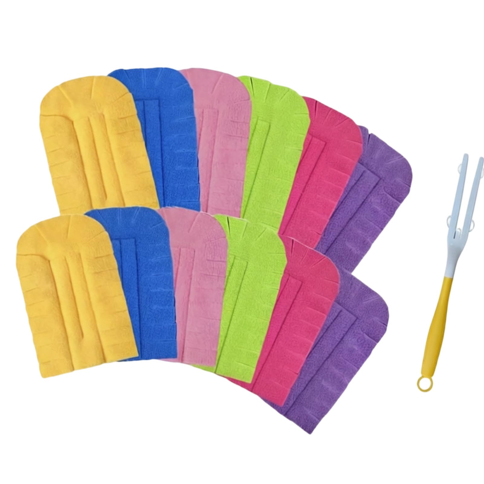 12 Piece Dusters Refill Washable Fleece Dusting Pad for Cleaning Ceiling, Fan Hardwoods Window Kitchen Floor Electrostatic Dusters