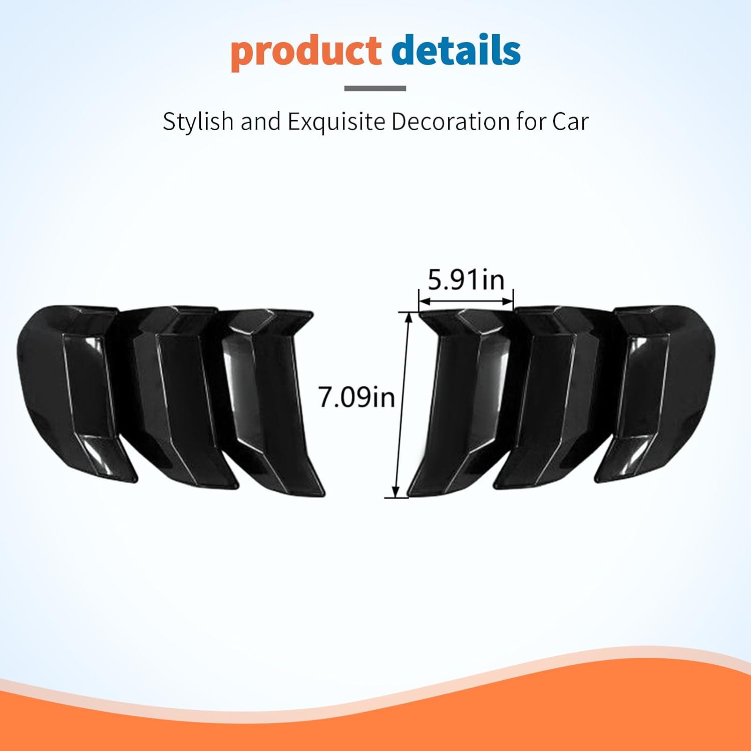 JeCar Smoked Tail Light Cover Trim Guards for Ford Mustang 2018-2023