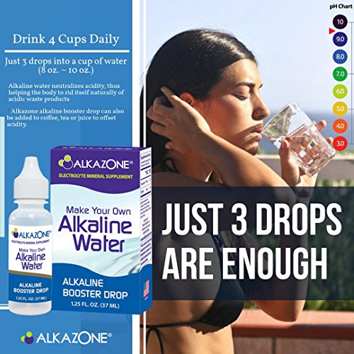 Alkazone Make Your Own Alkaline Water - Alkaline Booster Drop 1.25 Oz (2 Packs) #TOP5