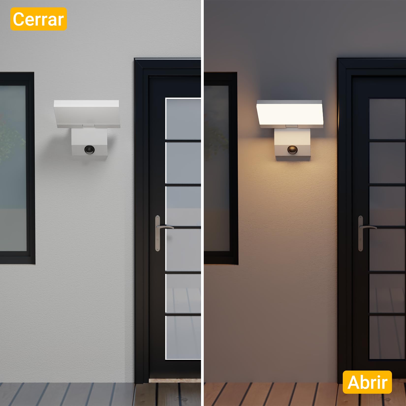 K-Bright 24W aplique LED con sensor 3000K Blanco cálido, iluminación exterior regulable IP65, apto para Haustür, Außenwände, Garage, Garten aplique con detector de movimiento, Blanco