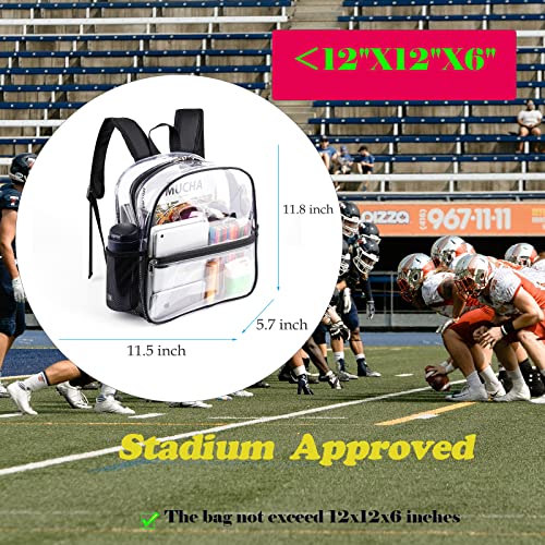 Fomaris Mini Clear Backpack 12X12X6 Stadium Approved Clear Backpacks Small Plastic Transparent Backpack For Sports Outdoor Event Concert (Black) #TOP1