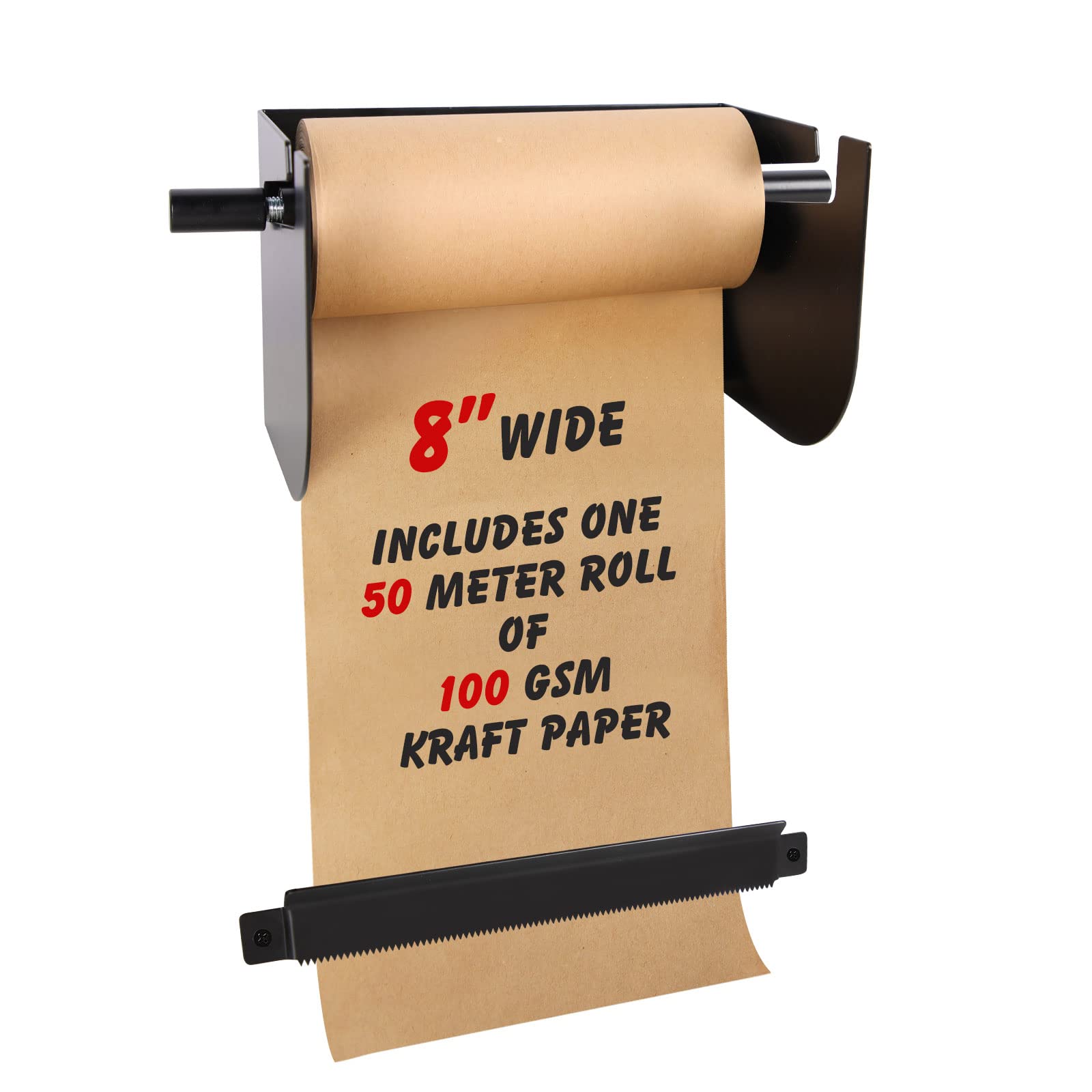 Buy Paper Roll Dispenser and Cutter, Wall Mount Kraft Paper Holder