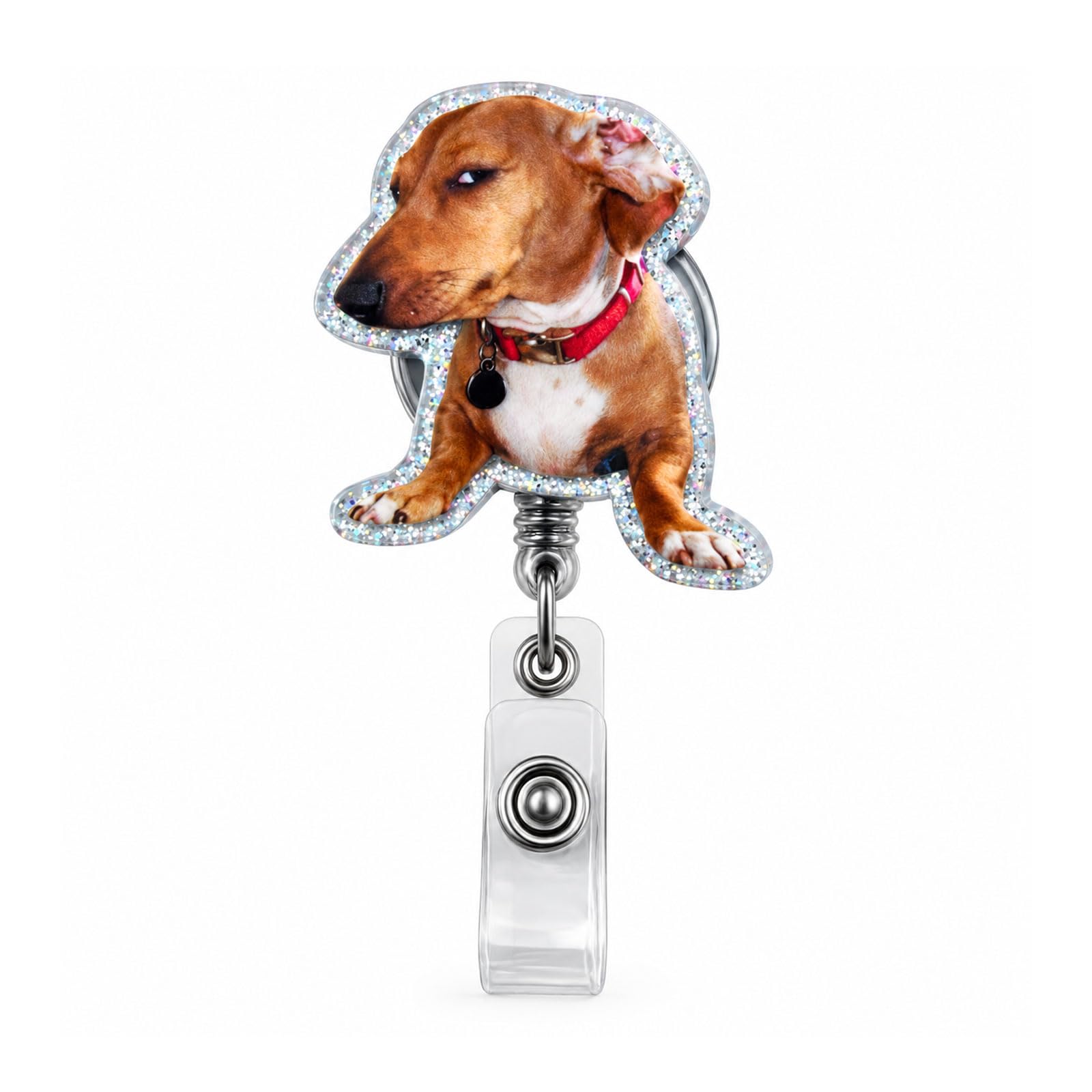 Retractable Keychain Badge Reel Cute Dog Design for ID Badge Holder