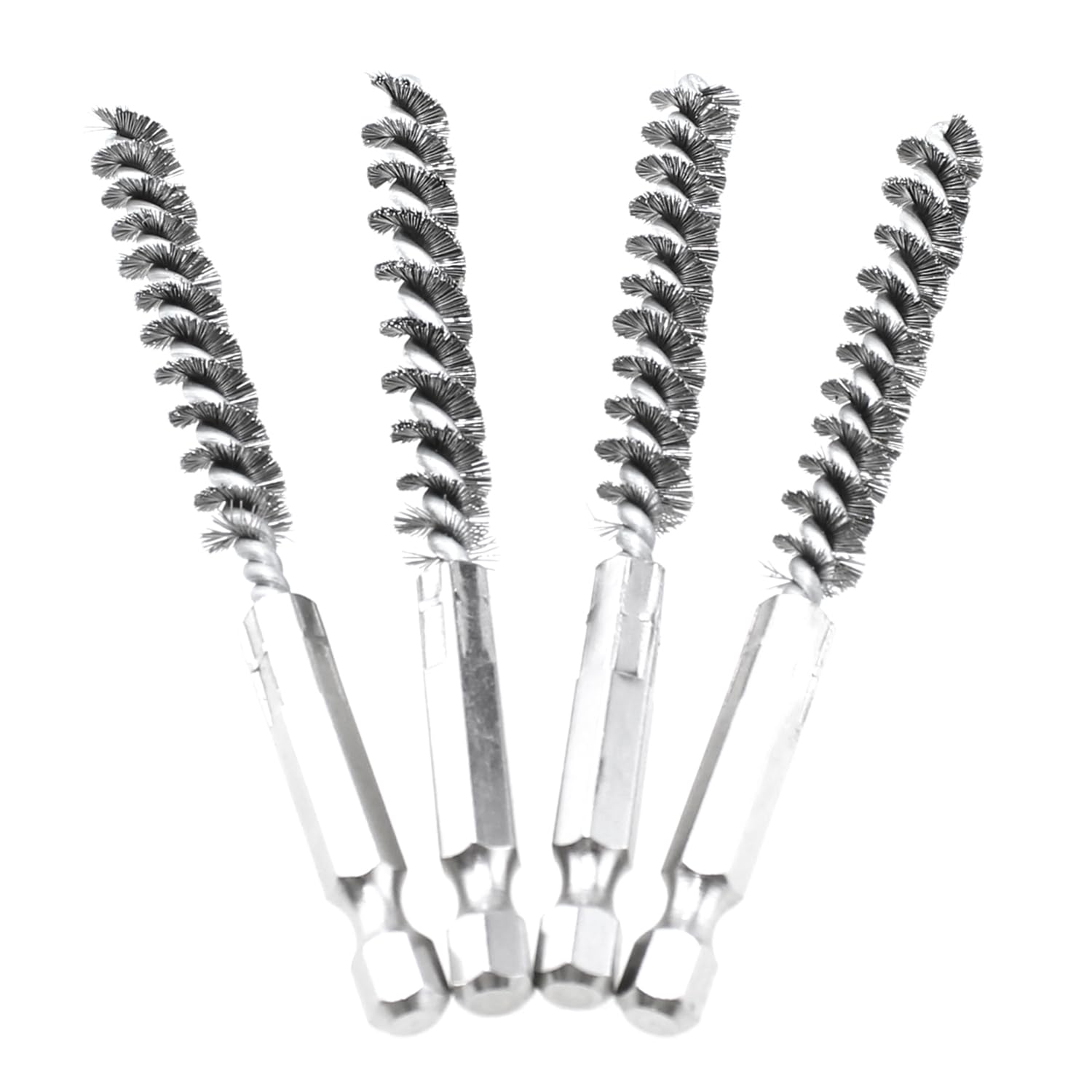 MTQY 4PCS Diameter 8mm Silver Stainless Steel Golf Club Head Brushes Golf Club Core Cleaning Tool Wire Brush for Electric Drills