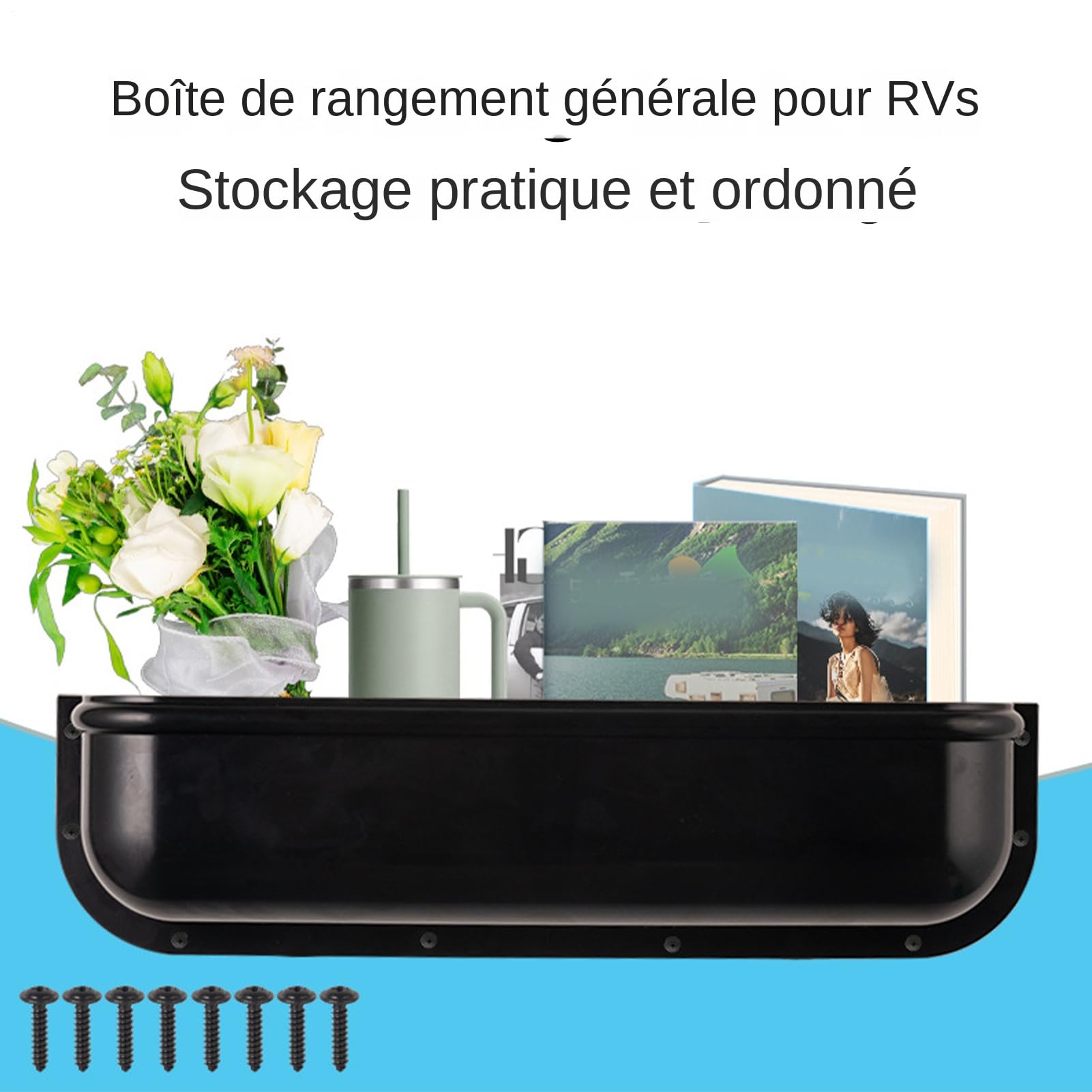 Générique Range-Porte pour Camping-Car - Boîte de Rangement Intérieur avec Poches pour Camping-Car,Accessoires Voiture Imperméables Porte-Bagages Grande Capacité pour Boissons et Outils