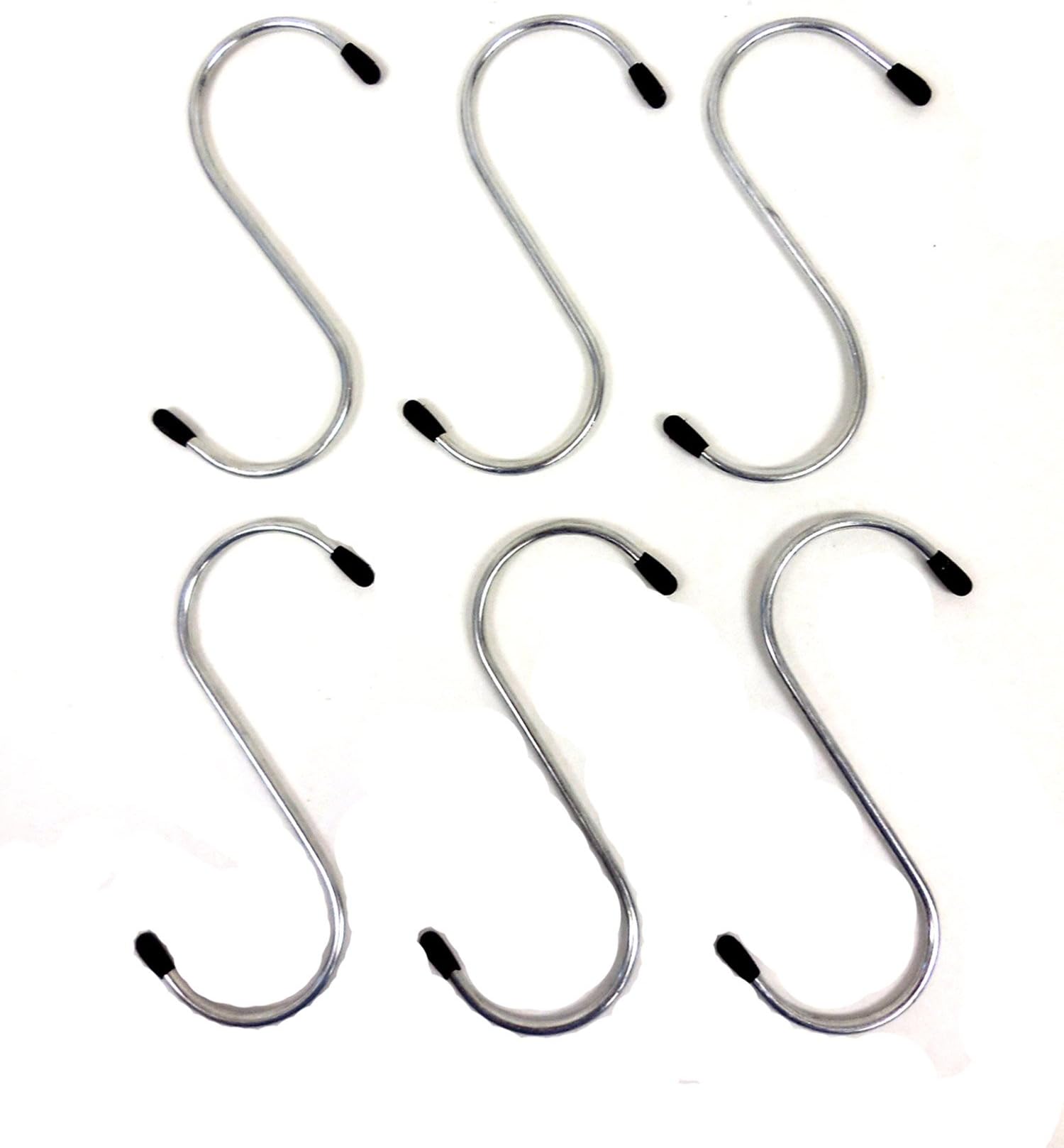 XR Tools Silver Color Stainless Steel S-Hooks, Different Sizes Heavy-Duty for Garden Plants, Towels Home and Office Organize (6 PC - 4 Inches Hooks (XR-1025))