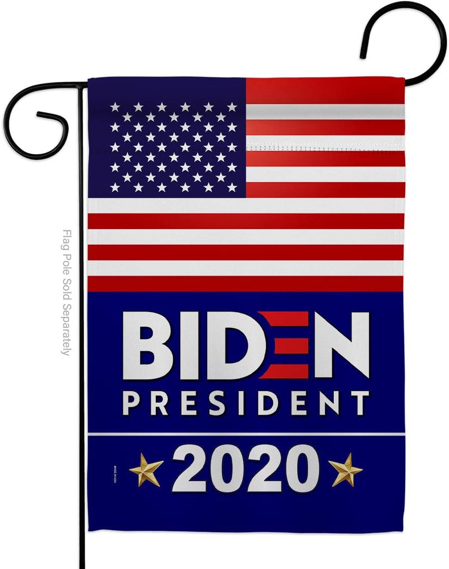 2020 Biden Garden Flag Set Wall Holder Patriotic President Democrat Republican Tea Party United State American Election Small Decorative Gift Yard House Banner Double-Sided Made in USA 13 X 18.5