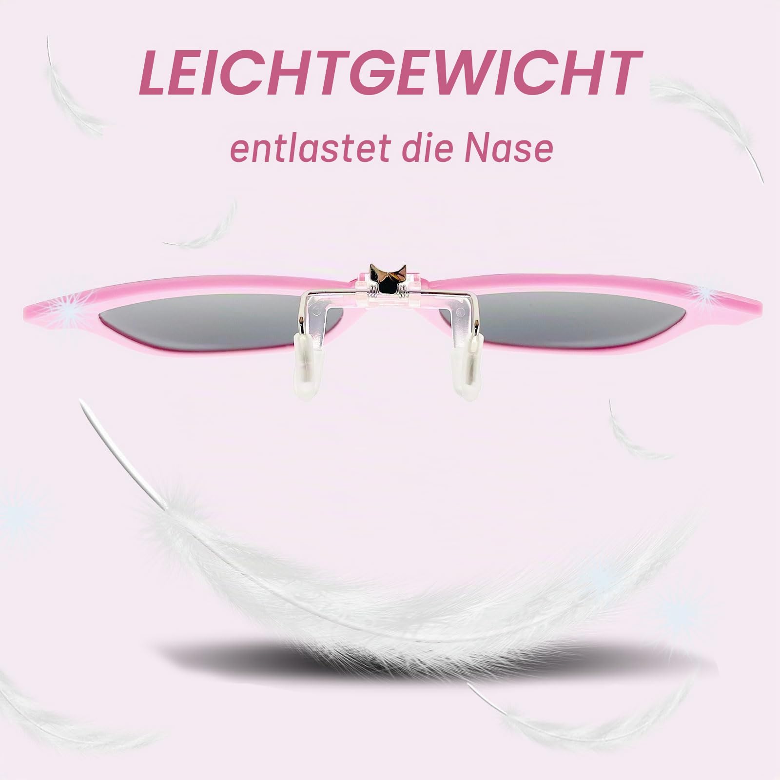 FUIPVGI 2 Stück Polarisierte Sonnenbrille mit UV Schutz - Brille Aufsatz für Brillenträger, Überbrille Blendschutz für Jungen Mädchen (Rosa)