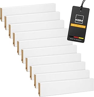 KGM Vorteilspack - Sockelleiste Express Modern – Weiß folierte MDF Fußbodenleiste – Maße: 2400 x 19 x 60 mm (10 St. / 24 Meter)