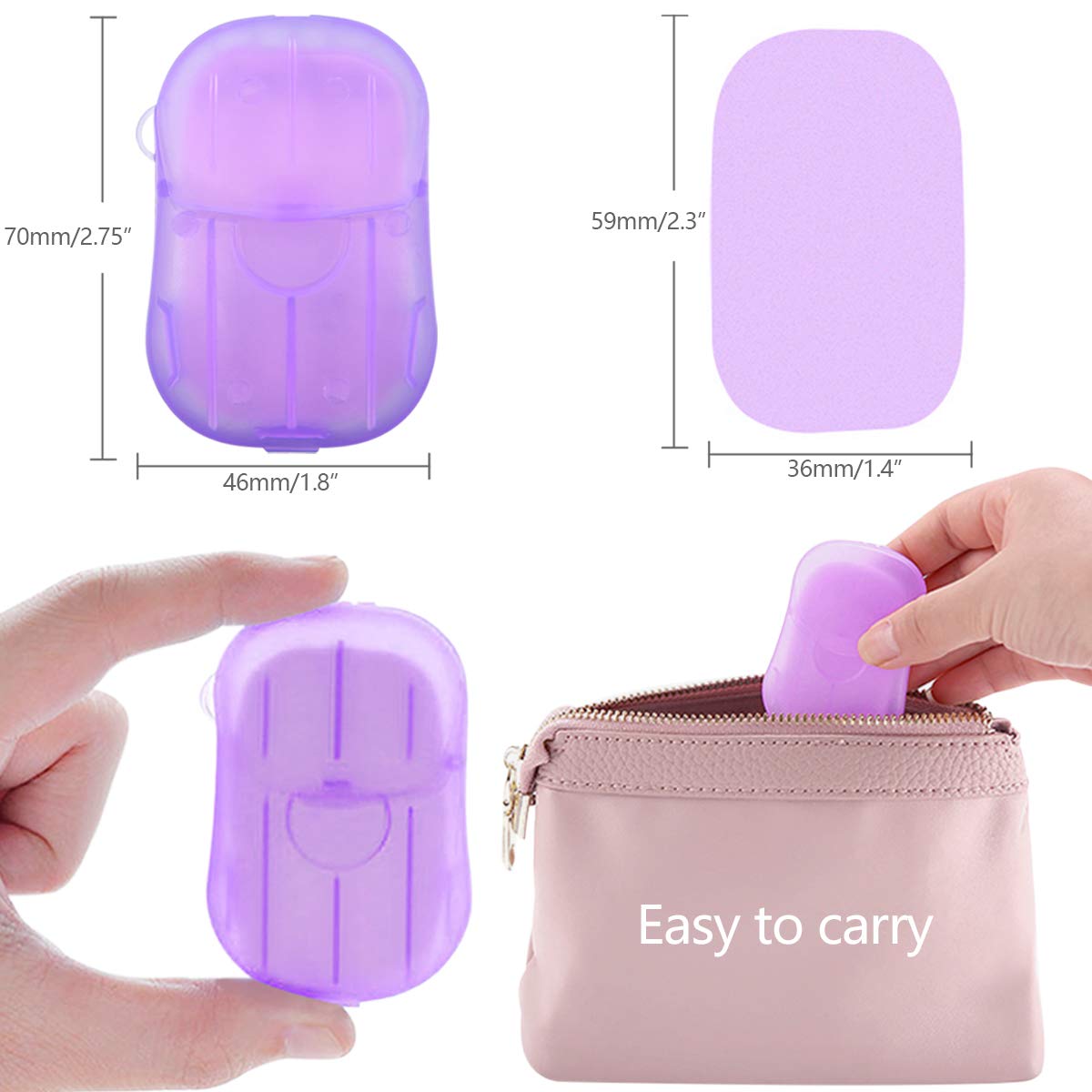 Mini Portable Travel Soap Paper Sheets Disposable Face/Hand Washing Bath Scented Paper Soap for Outdoor, Camping Hiking,100 Pack : Sports & Outdoors