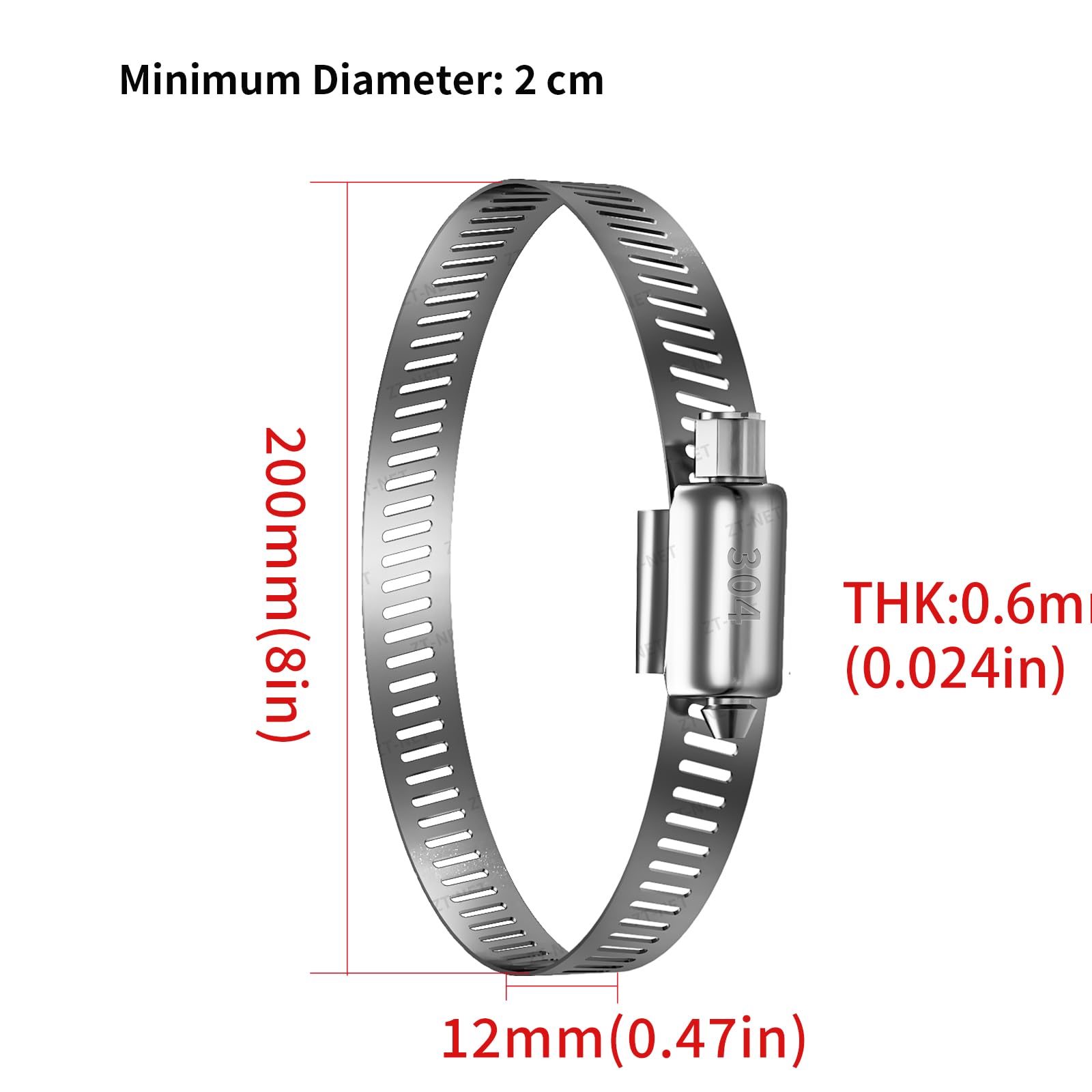 4 abrazaderas de manguera ajustables de acero inoxidable 304 con bucle de monitoreo para cámaras de seguridad, soporte adaptador para árbol, poste u otras condiciones similares (abrazadera de