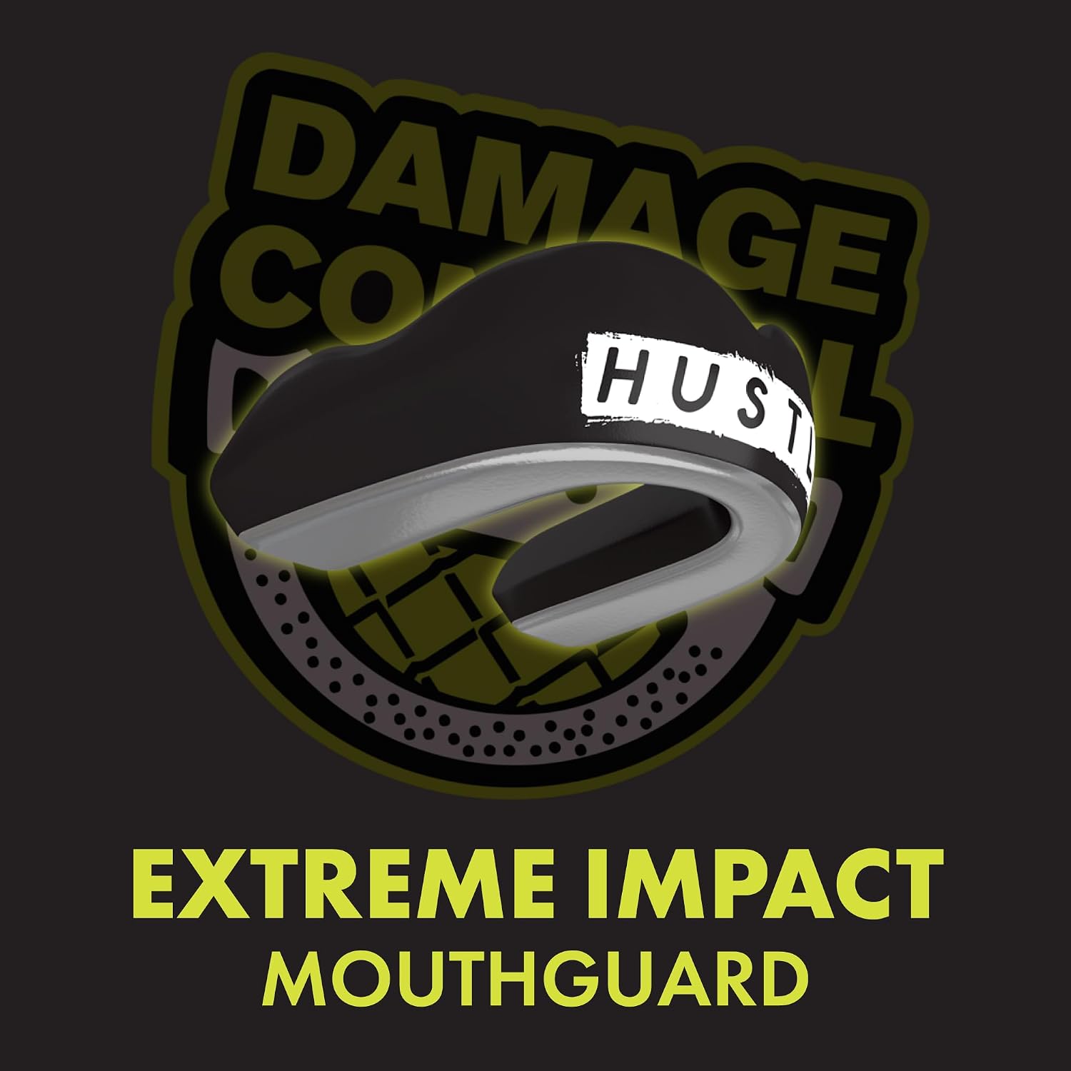DAMAGE CONTROL Extreme Impact Mouth Guard – Sports Mouthguard for Boxing, MMA, BJJ, Hockey, Rugby, Lacrosse, & More – Mouthpiece for Teeth & Jaw Protection, for Youth & Adults (Hustle EI)