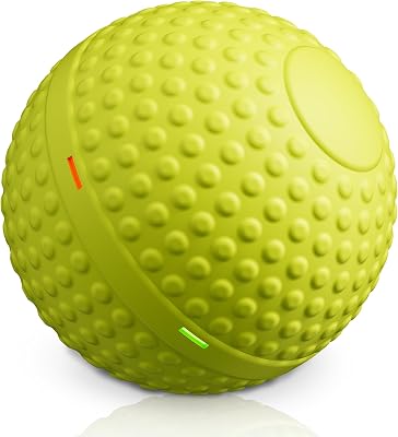 SNOYWEN Pelotas interactivas inteligentes resistentes a las mordidas, material de goma duradero de grado alimenticio, movimiento automático, rebote, juguete giratorio con luz para perros medianos y