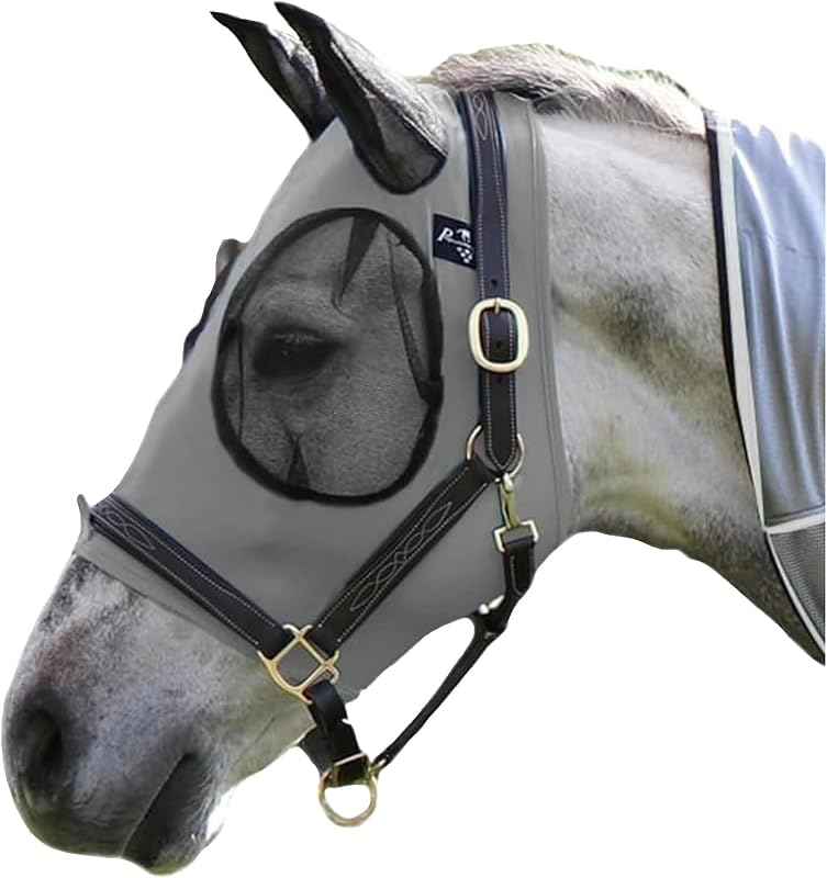Máscara contra moscas para cavalos com malha e ajuste confortável Professional's Choice Charcoal