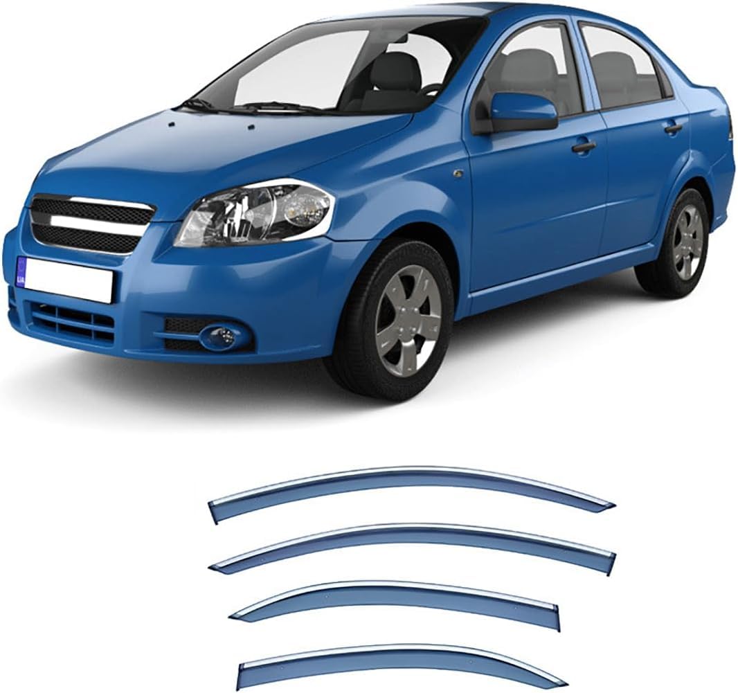 Panxuc Normal Car Wind Deflectors For Aveo Sedan T250 2004-2017, Side Window Wind Rain Deflector Window Visor Sun Rain Guard Smoke Guards