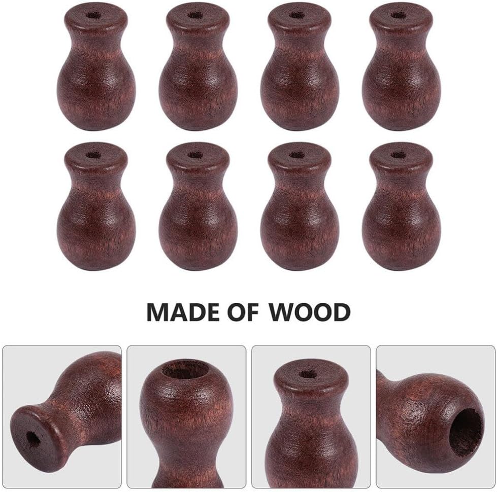 ARTIBETTER 6Pcs Wood Cord Tassels Decorative Wooden Pull Knobs for Curtains Blinds Indoor Outdoor Use Stylish Cord Drops for Home Decor