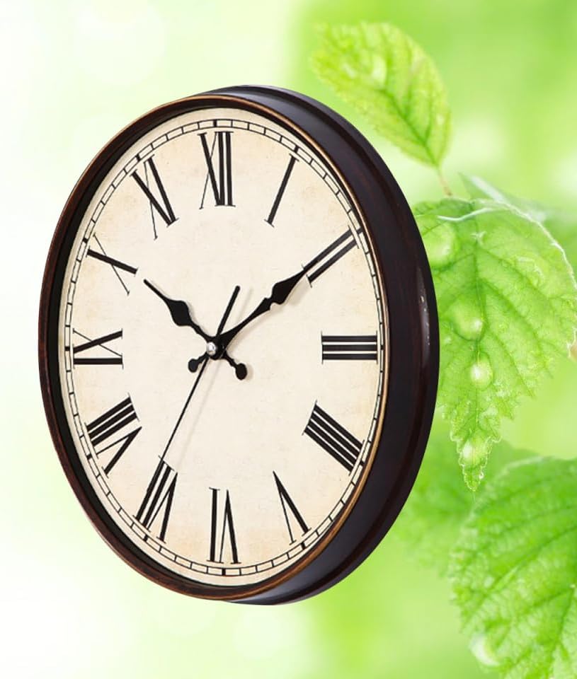 ORFOFE 11-Inch Vintage European Wall Clock Silent Quartz Movement Roman Numeral Dial Large Decorative Wall Clock for Living Room Bedroom Kitchen