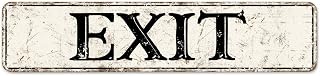 Exit Vintage Metal Wall Decor Exit Decor Retro Street Hanging Sign Quality Metal Sign Road Street Signs Aluminum Tin Signs Wall Art Decor for Pub Restaurants Cafe Club 18x4in Housewarming Gift