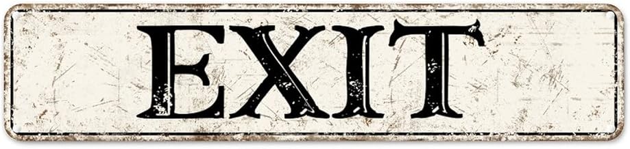 Exit Vintage Metal Wall Decor Exit Decor Retro Street Hanging Sign Quality Metal Sign Road Street Signs Aluminum Tin Signs Wall Art Decor for Pub Restaurants Cafe Club 18x4in Housewarming Gift