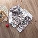 Baby Girl 2pcs Set Outfit Flower Print Hoodies with Pocket Top+Striped Long Pants (0-6M, A#-Grey)