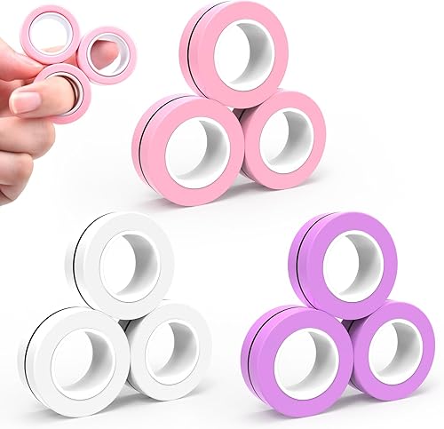 Vista 64 de Cevioce Paquete de 15 anillos magnéticos Fidget Toys Finger Spinner Pack