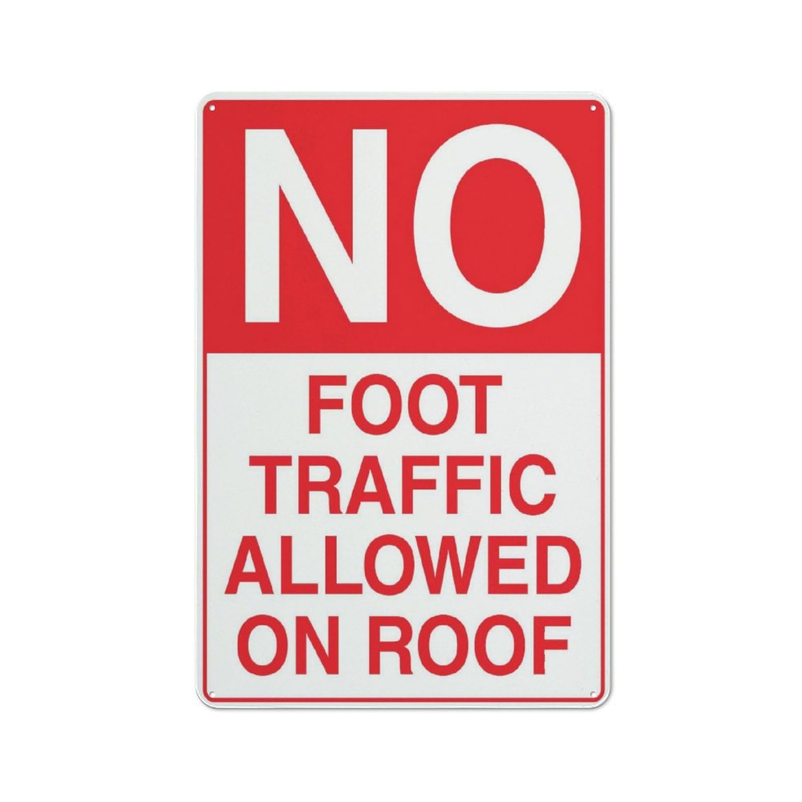 Xewazd A2094 Street Sign Metal Tin Signs No Foot Traffic Allowed On Roof Retro 8"X12" Aluminum Tin Sign - Vintage Style Wall Decor For Pool, Indoor & Outdoor Use