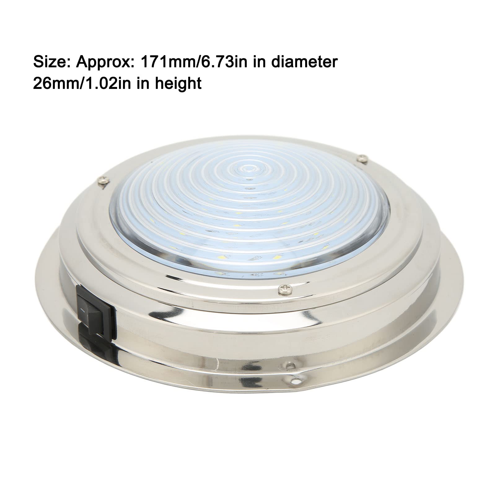 Cryfokt Luces Interiores de Barcos Marinos, 6.5In LED RV Lights Boat Ip65 Cubierta Impermeable Luz de Cortesía con 8 Cuentas de Lámpara LED Luces de Techo LED para Baño de Caravana RV (Luz Blanca)