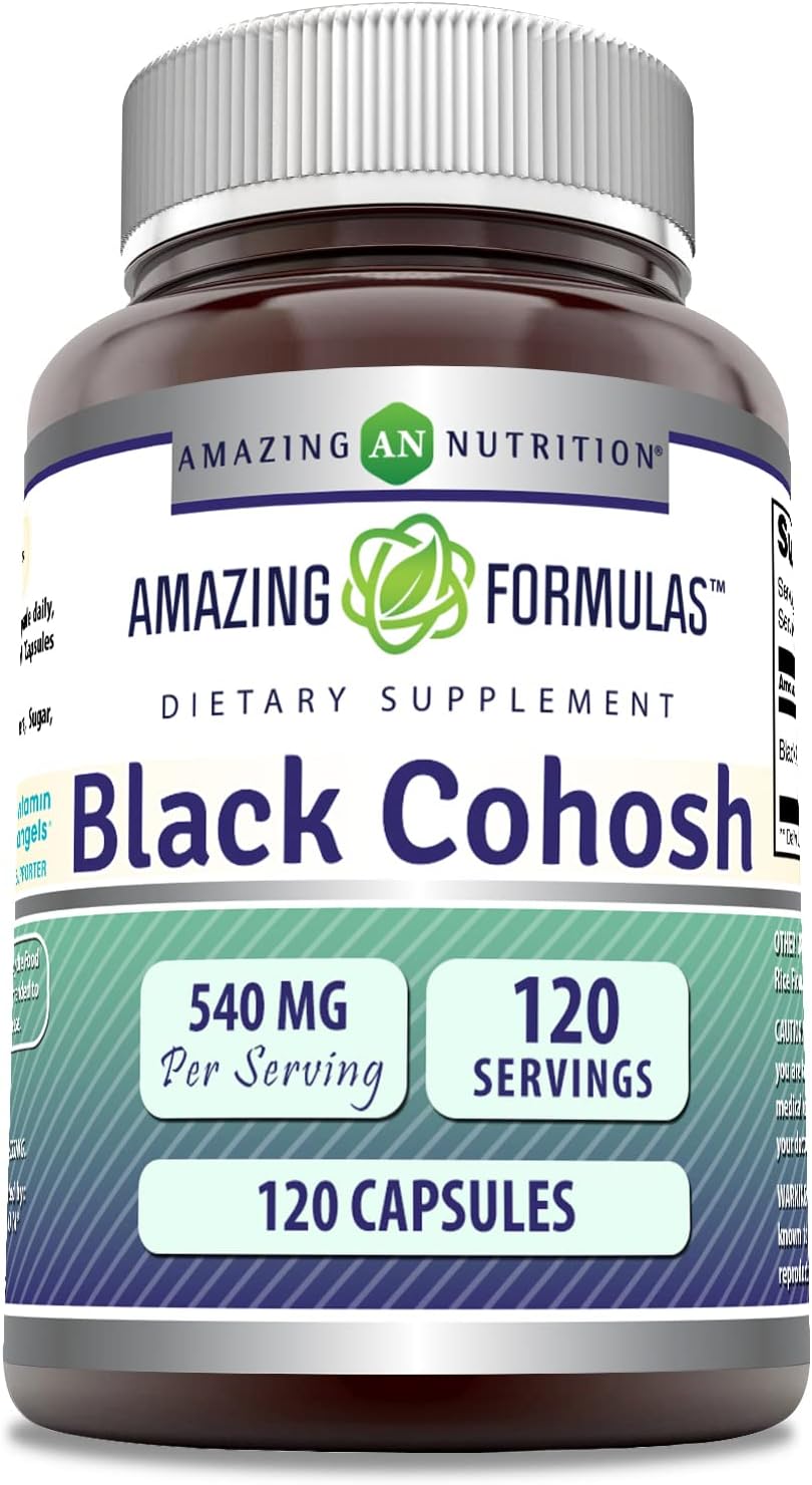 Amazing Formulas Black Cohosh Supplement | 540 Mg per Serving | Capsules | Non-GMO | Gluten-Free | Made in USA (1 Pack | 120 Count)
