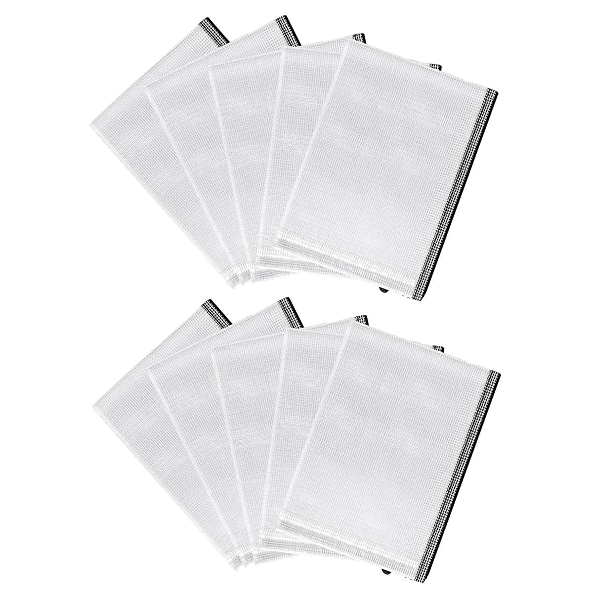 10 Pezzi Borse Portadocumenti Cerniera Pvc Nero per Ufficio