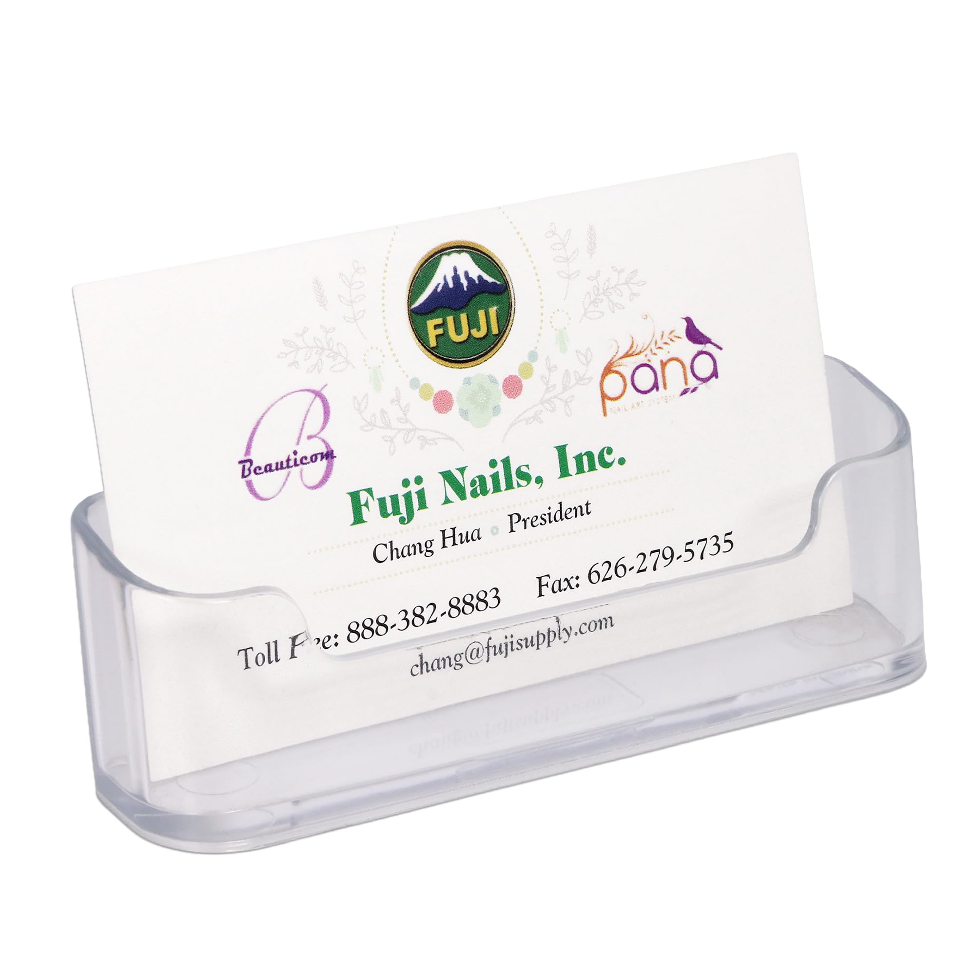 Beauticom Round Style Business Card Holder Organizer Stand Display for Offices, Receptionist, Salons, and Businesses (Clear, 1 Piece)