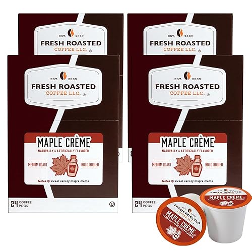 Miniatura 666 de Fresh Roasted Coffee, Crema Brûlée, cápsulas de café saborizadas, compatible con K-Cup, 24