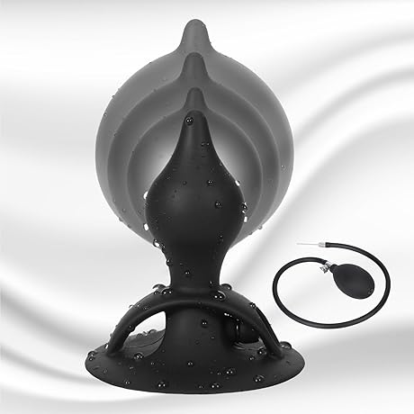 Inflatable Anal/Butt Plug Prostate Massager with Rolling Steel Ball Inside