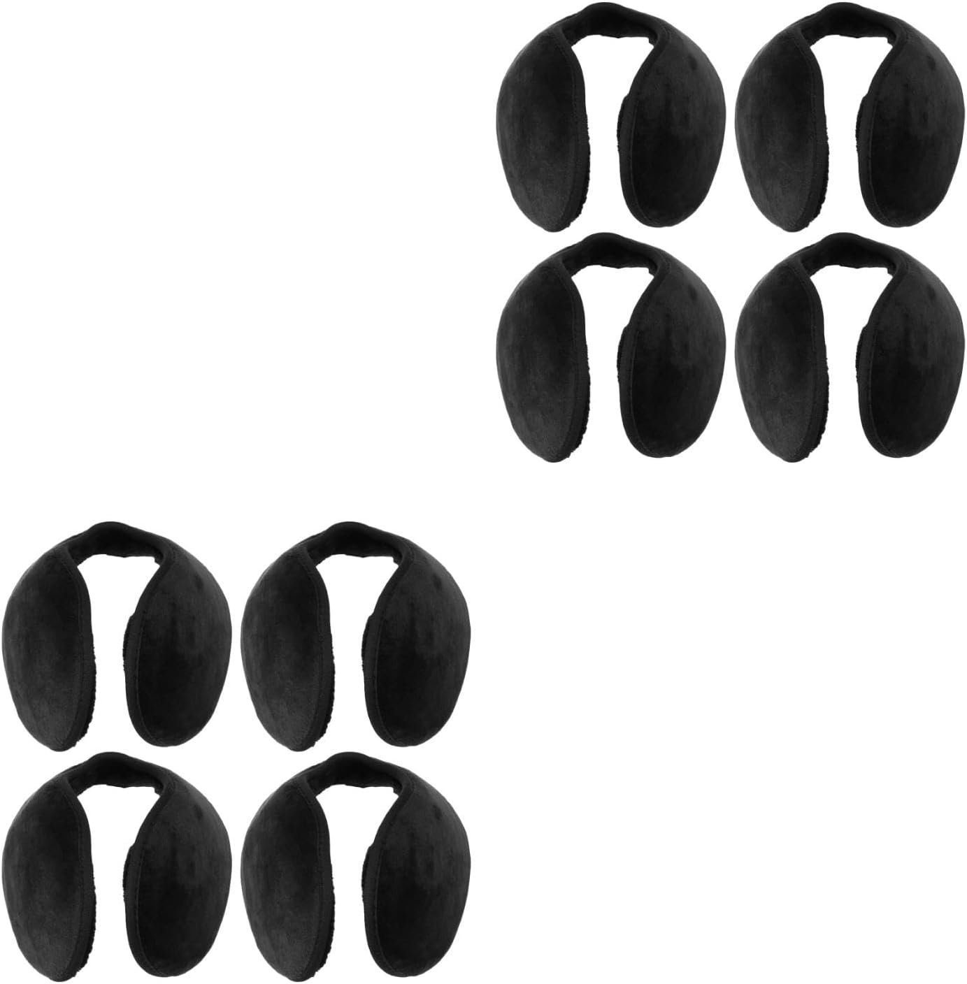 LOGOFUN 8PCS Thickened Winter Ear Muffs Behind Head Warmers Fleece Earmuffs for Outdoor Skiing Cold Weather Running Cycling Sport Supplies - Black